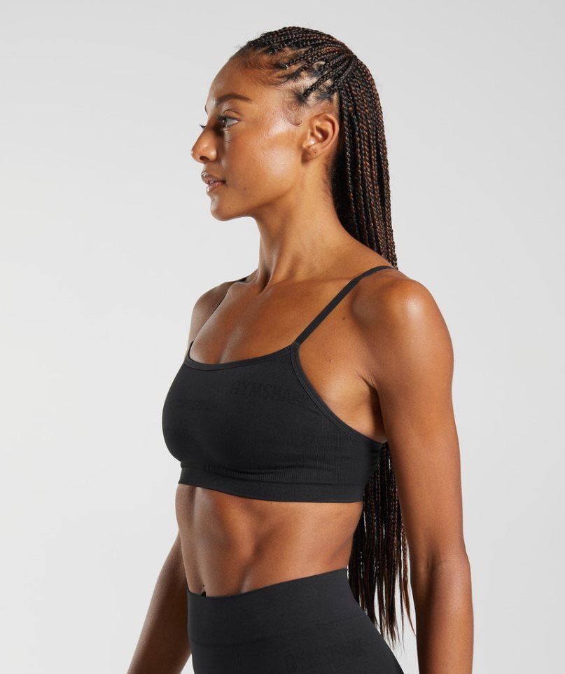 Bielizny Gymshark Seamless Jacquard Bralette Damskie Czarne | PL 123USQ